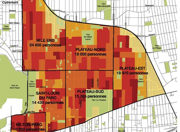 Plateau Mont-Royal carte des secteurs