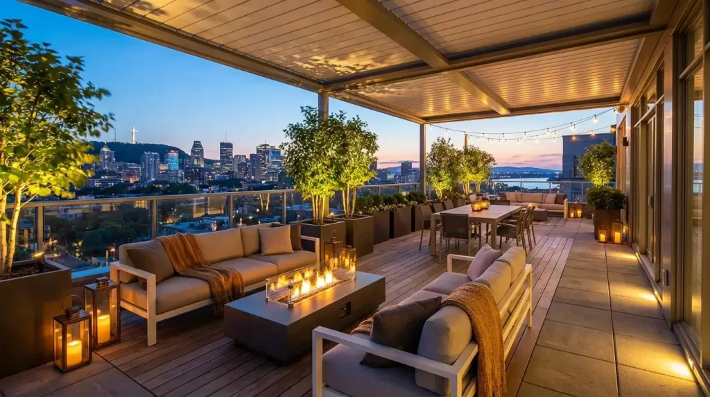 Penthouse avec terrasse privée et vue sur Montréal